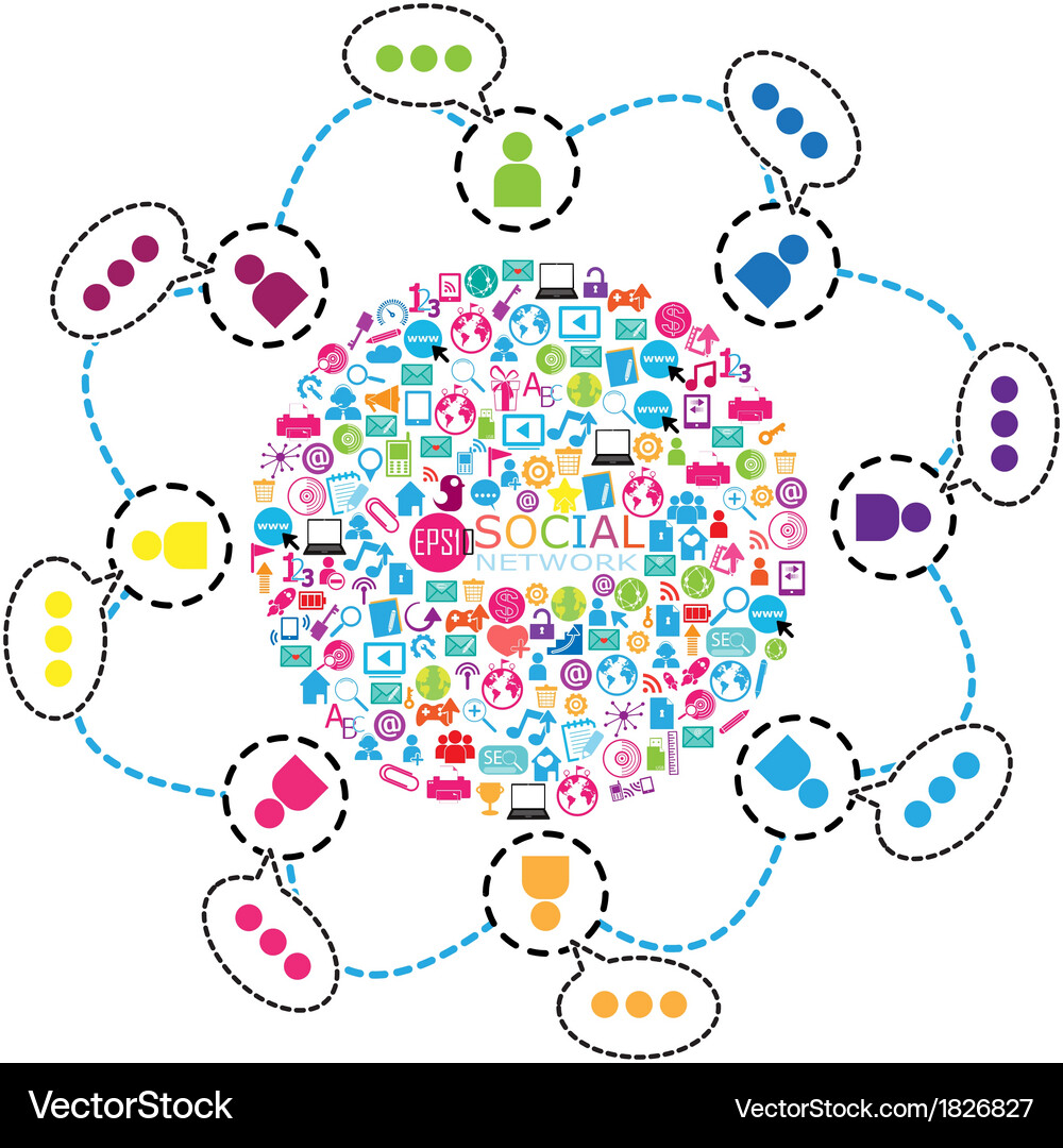Social Network Icon Background Vector Image