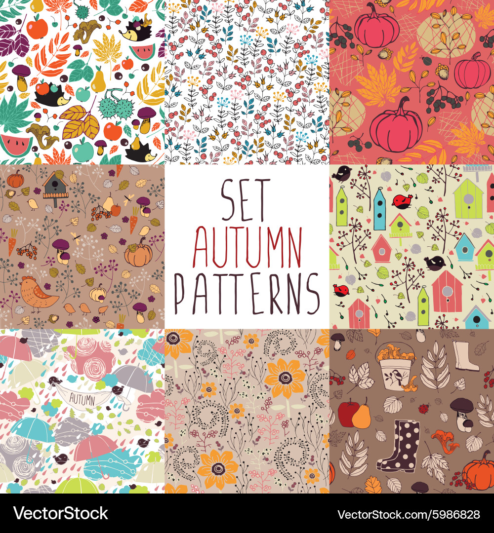 Autumnal Seamless Pattern vector image