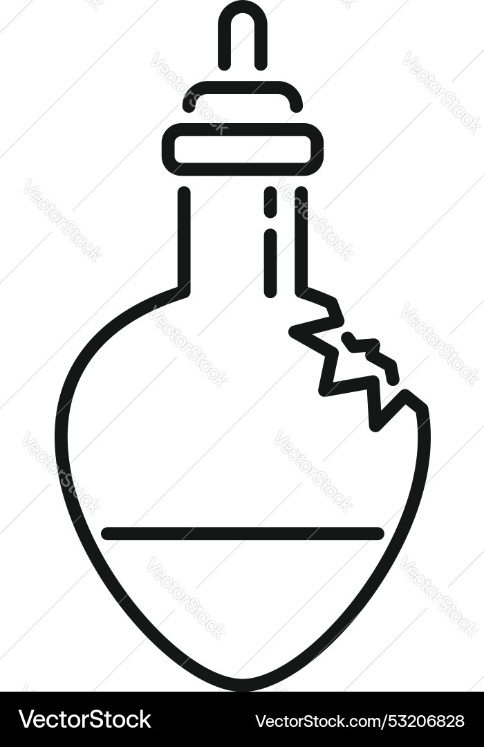 Broken chemical flask with cork representing Broken chemical flask with cork representing vector image