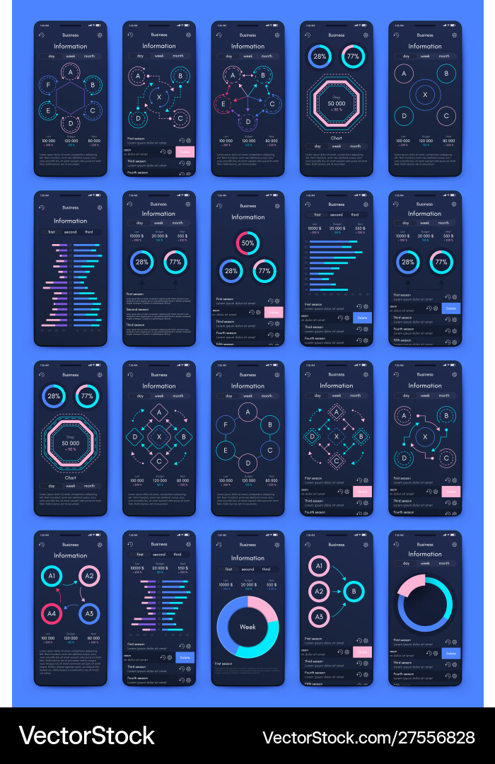 Different ui ux gui screens and flat web icons Different ui ux gui screens and flat web icons vector image