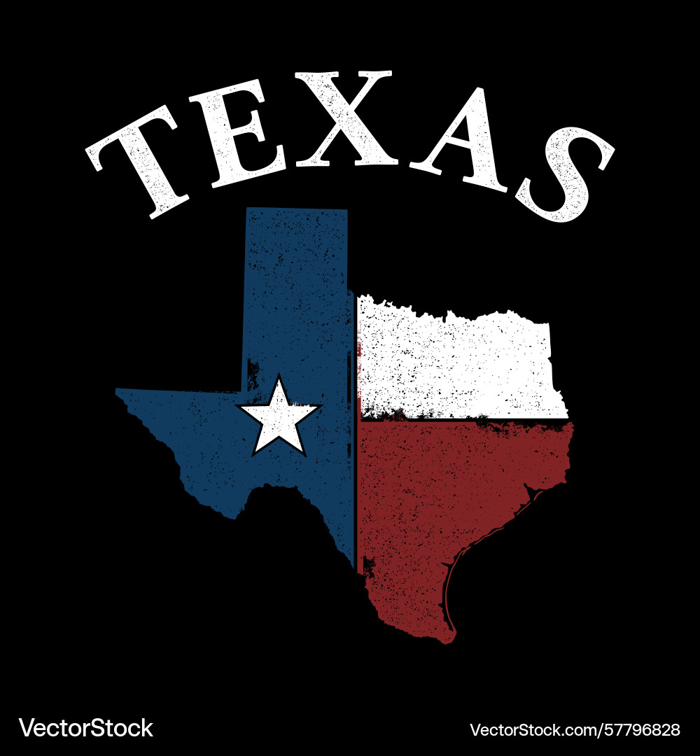 Distressed texas map with maps flag Vector Image