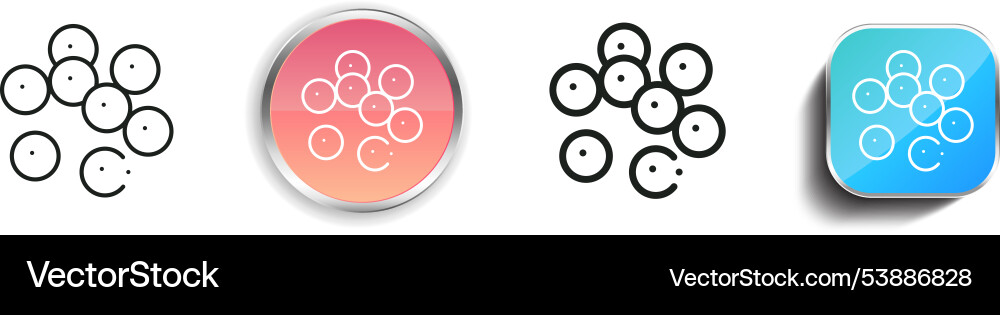Fish eggs icon thin linear regular and button vector image