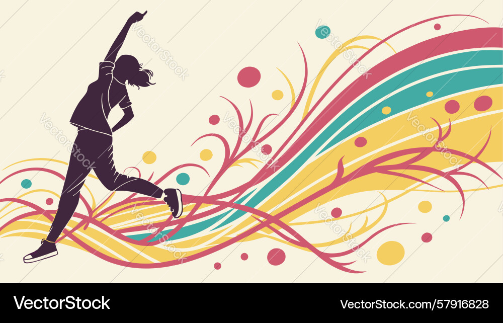 Flowing abstract lines with figure dynamic energy Vector Image