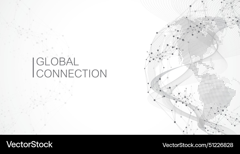 Global network connection banner design template Global network connection banner design template vector image