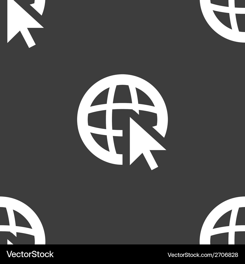 Globe web icon flat design seamless pattern Vector Image