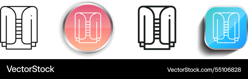 Jacket icon thin linear regular and button style vector image