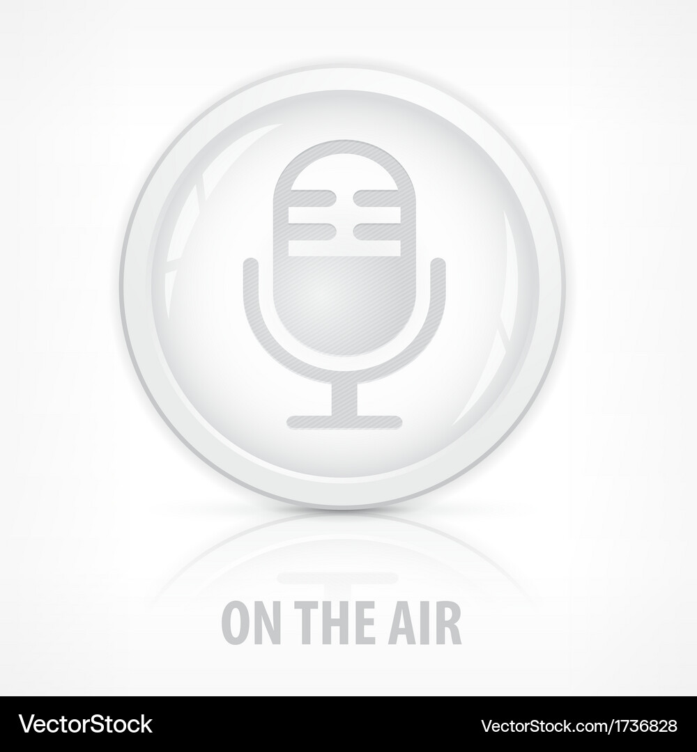 Retro Microphone Button Vector Image