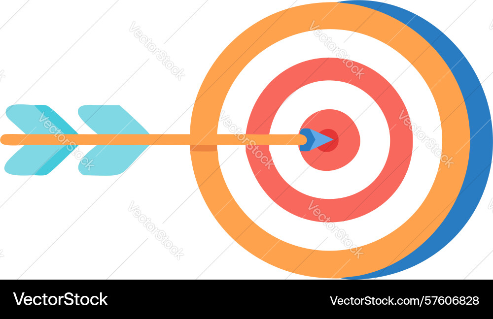 Target with arrow for precision and goals design vector image