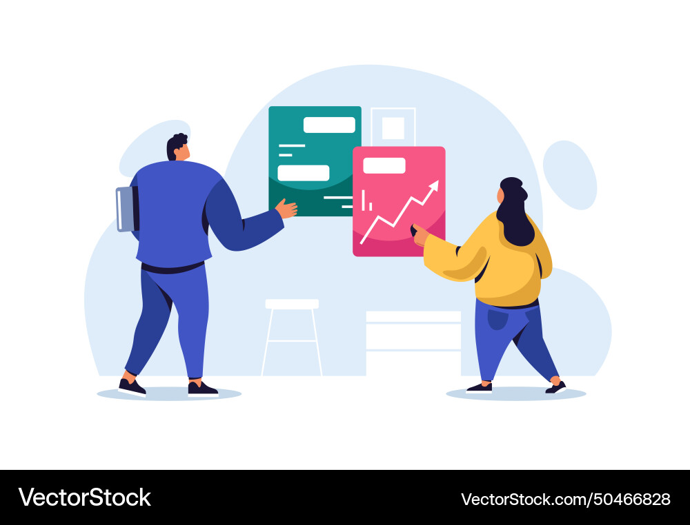 Teams working on project office corporate company vector image