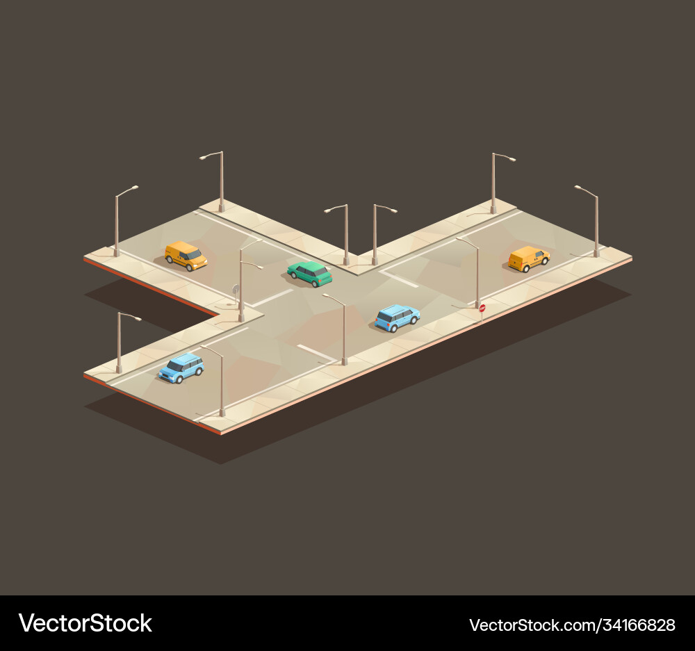 Three-way intersection Three-way intersection Vector Image
