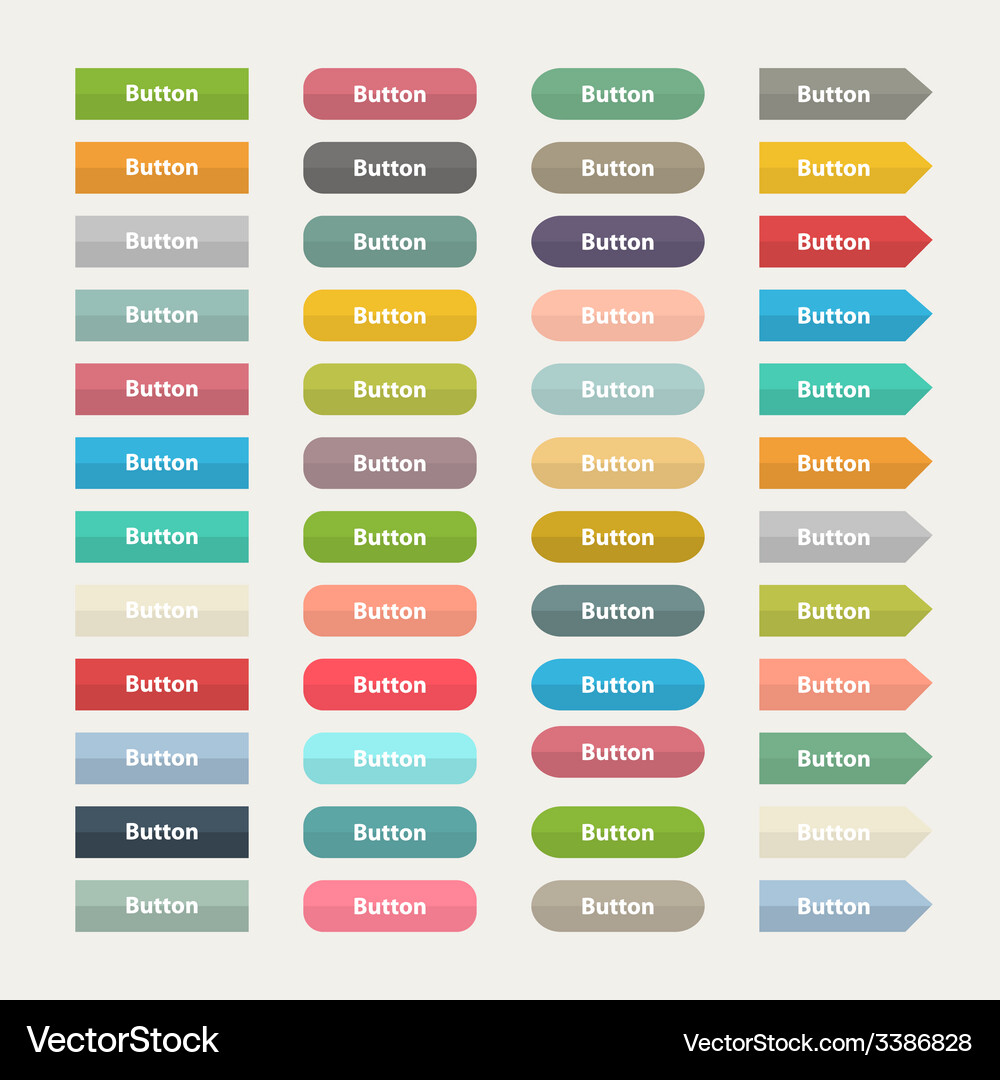 Web color buttons in flat stile isolated Vector Image