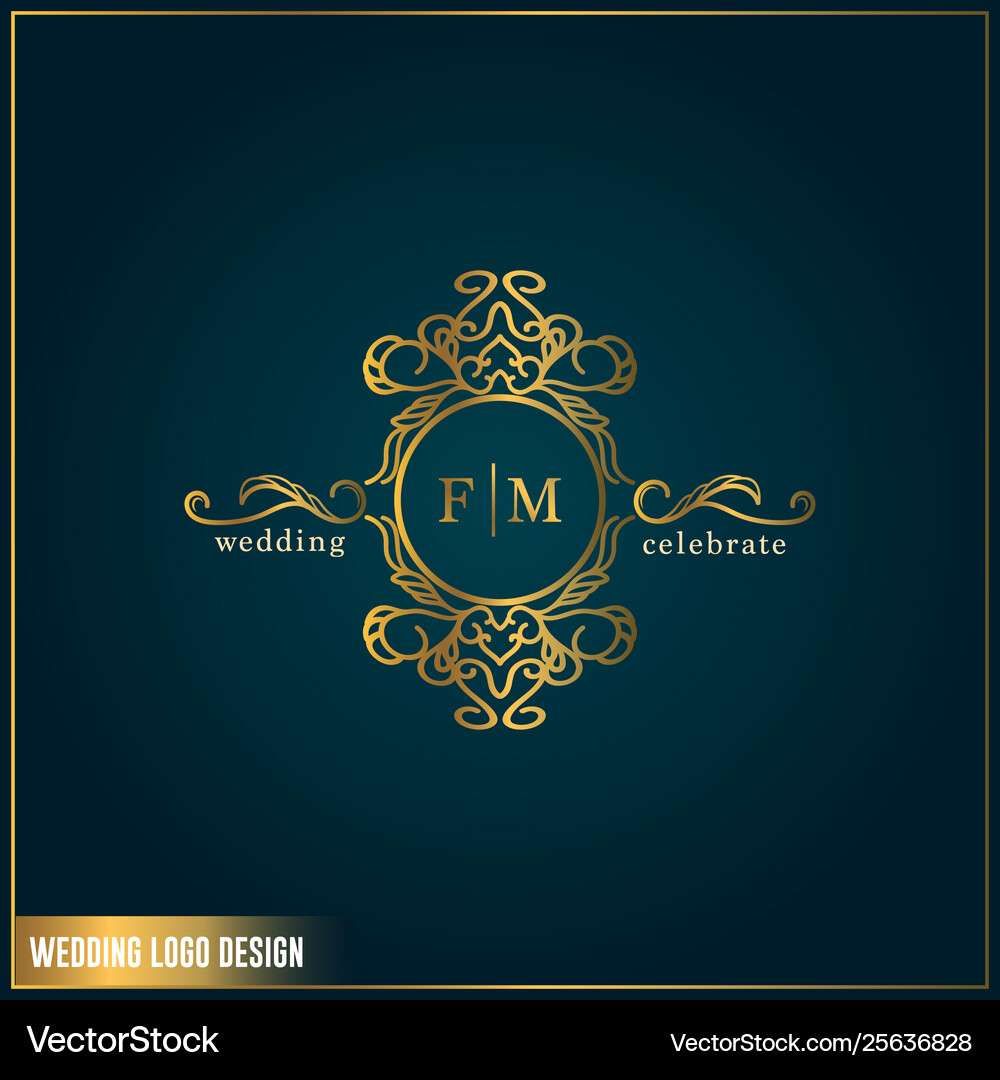Elegant fm initial logos with floral and modern – Royalty-Free Vector |  VectorStock, image size:1000x1080
