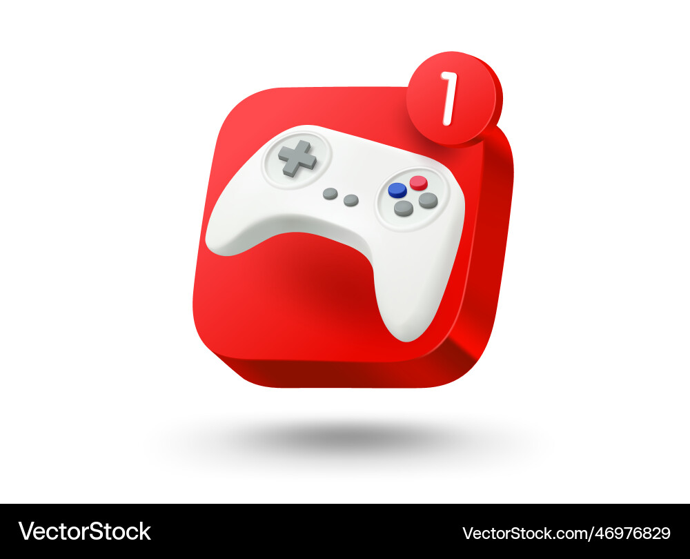 3D Mobile App Button Icon Vector Image