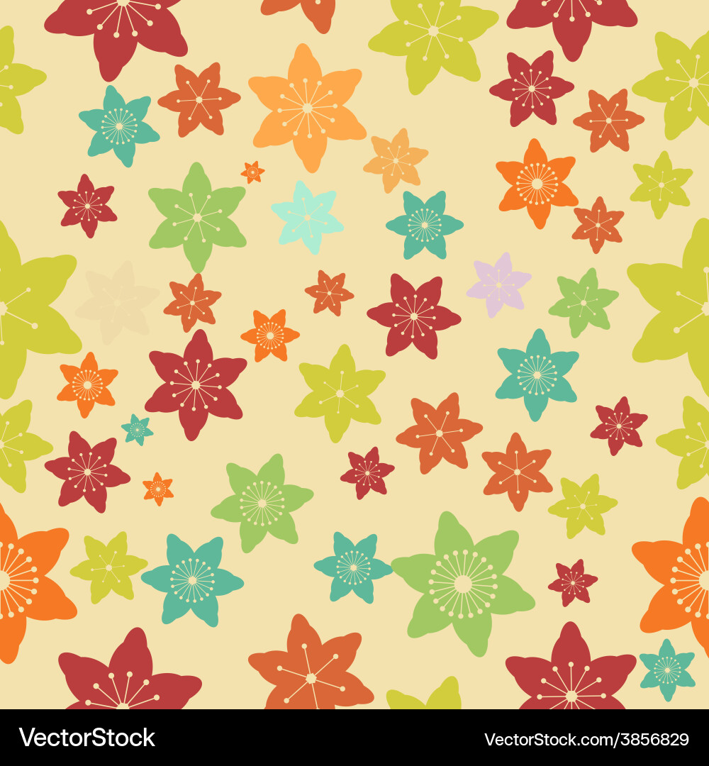Abstract colorful flowers seamless pattern Vector Image