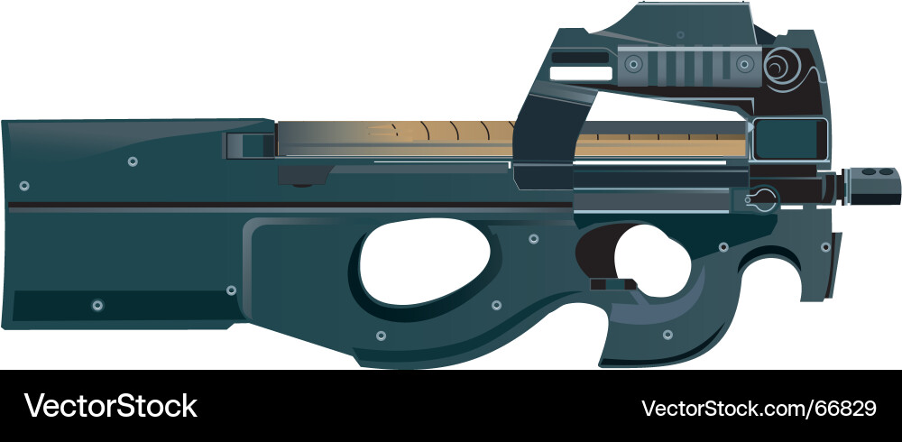 Automatic weapon vector image