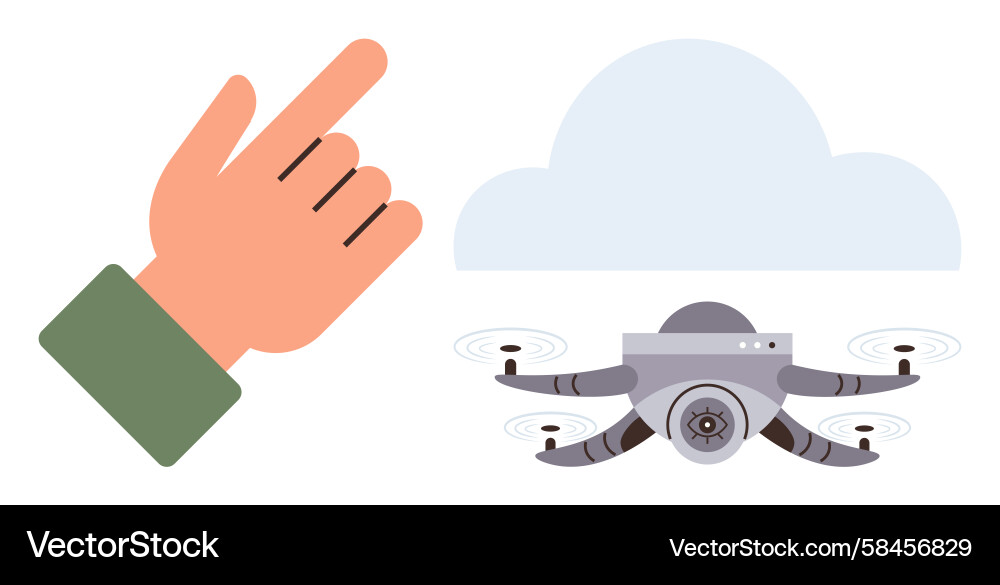 Drone Control & Cloud Technology Vector Image