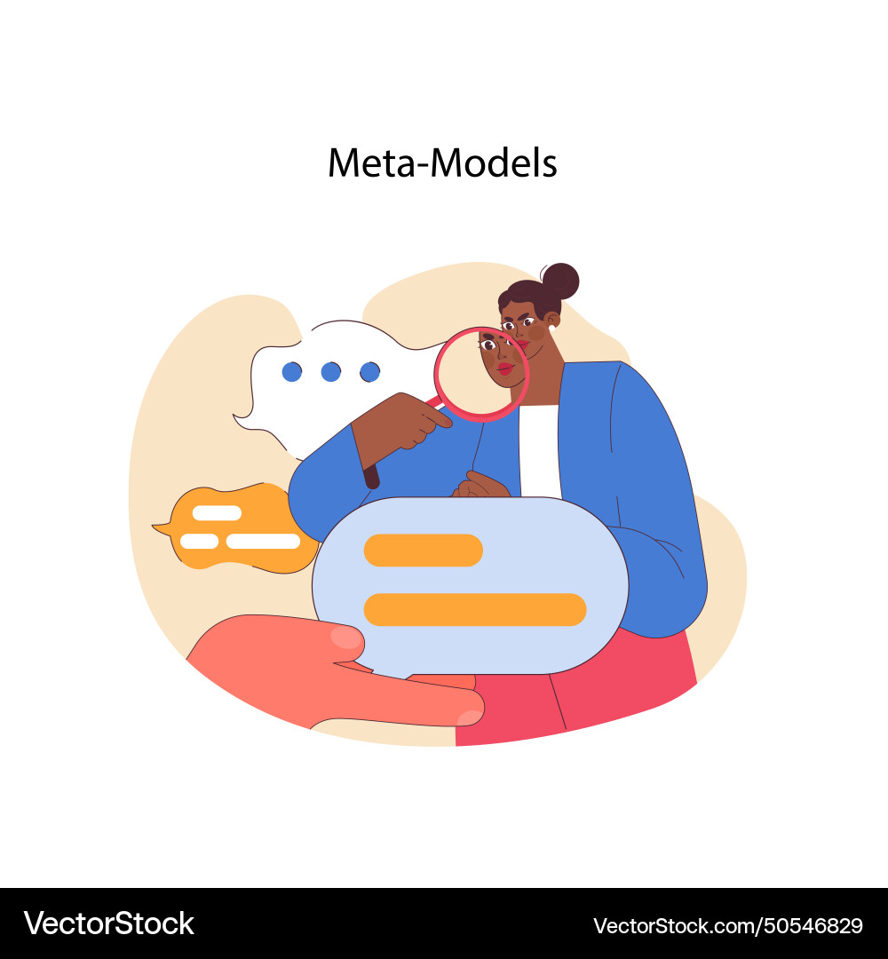 Neuro-linguistic programming meta-models concept Neuro-linguistic programming meta-models concept vector image