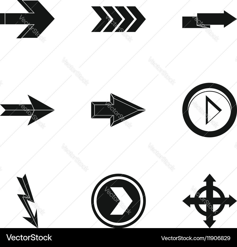 Pointer icons set simple style vector image