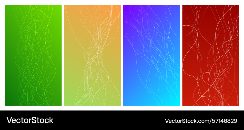 Set of abstract gradient backgrounds with wave Set of abstract gradient backgrounds with wave vector image