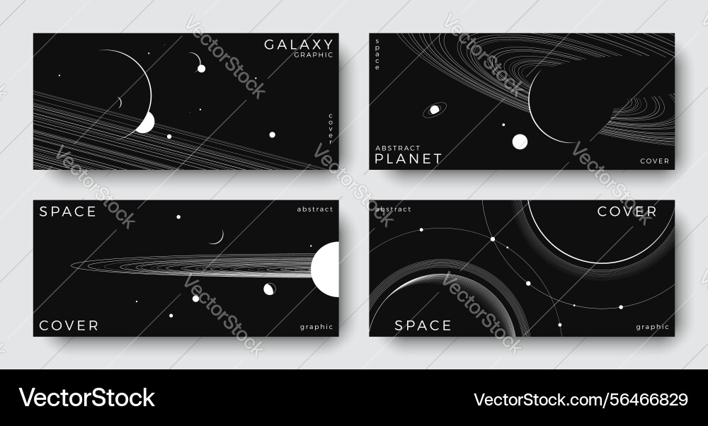 Set of abstract space horizontal backgrounds Set of abstract space horizontal backgrounds vector image