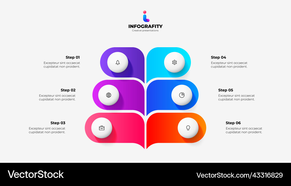 Six abstract rounded elements with circles Six abstract rounded elements with circles vector image