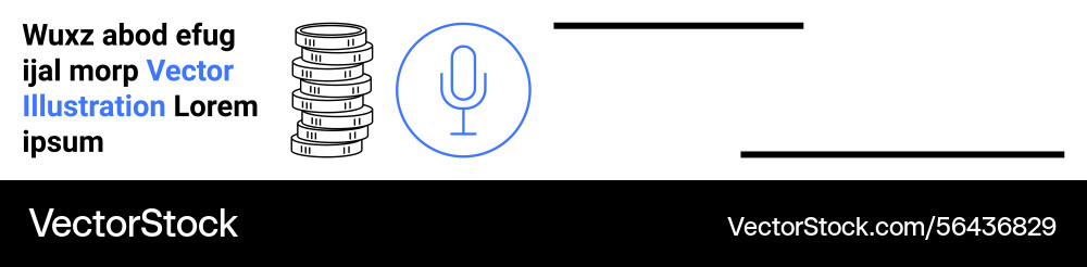 Voice technology concept with microphone and data vector image