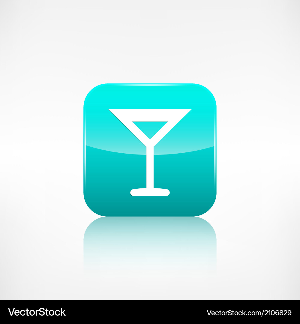 Wine glass web icon application button vector image