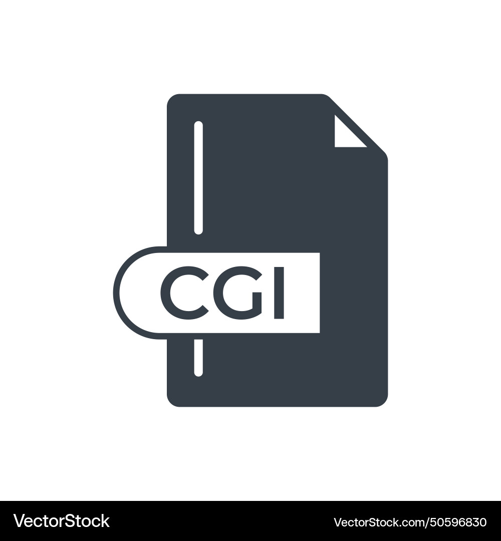 Cgi file format icon extension filled vector image