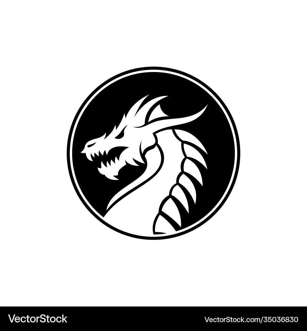 Chinese dragon snake monster badge medallion Chinese dragon snake monster badge medallion vector image