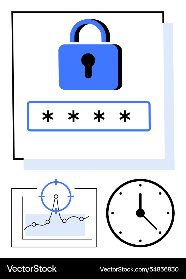 Data security with password analytics tracking Vector Image