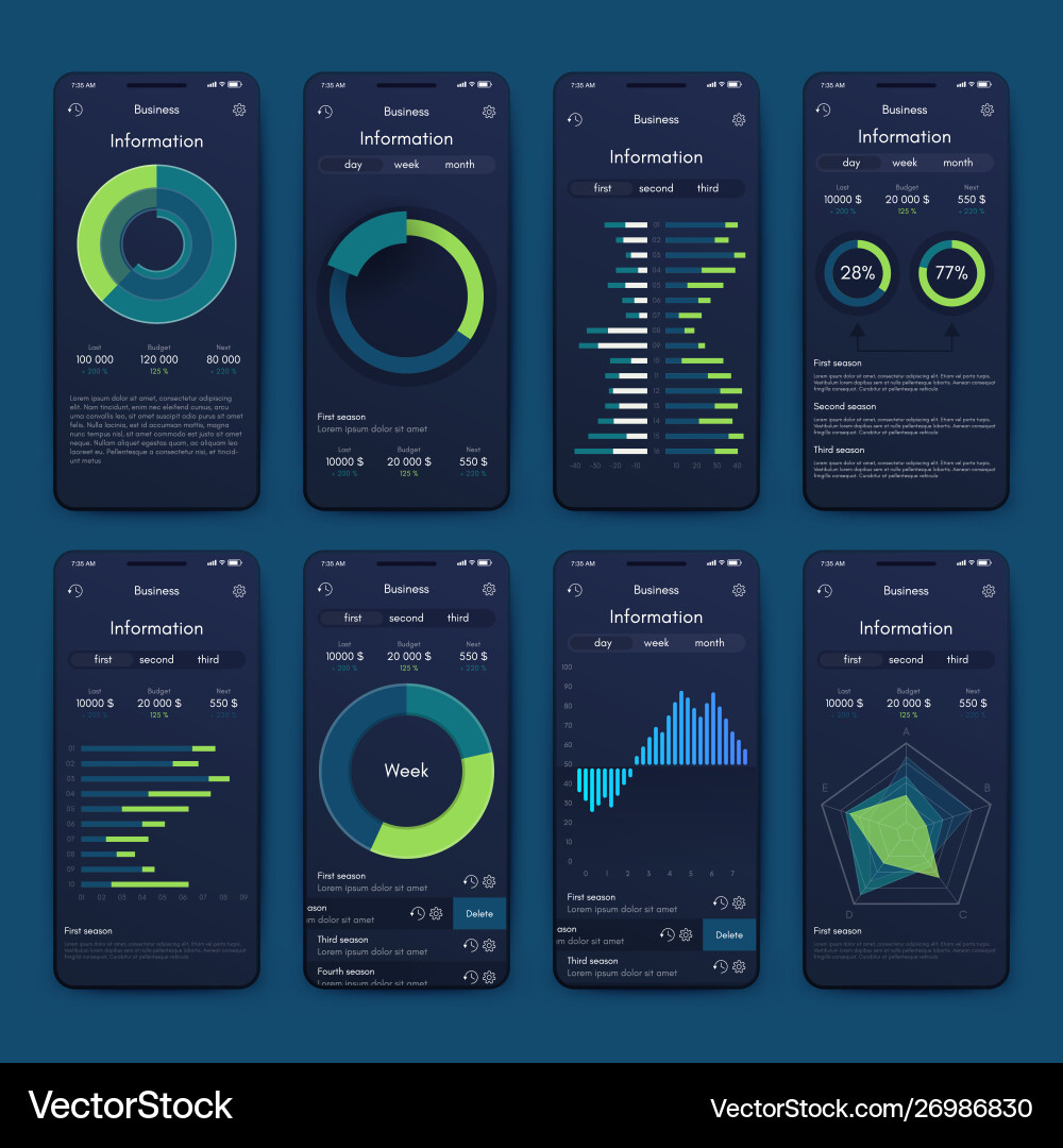 Different ui ux gui screens and flat web icons Different ui ux gui screens and flat web icons vector image