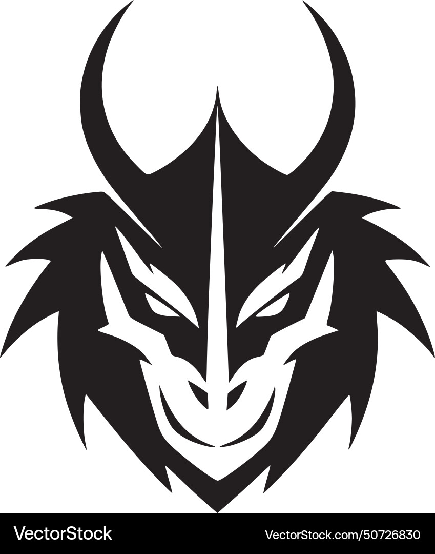 Dragon - black and white Royalty Free Vector Image