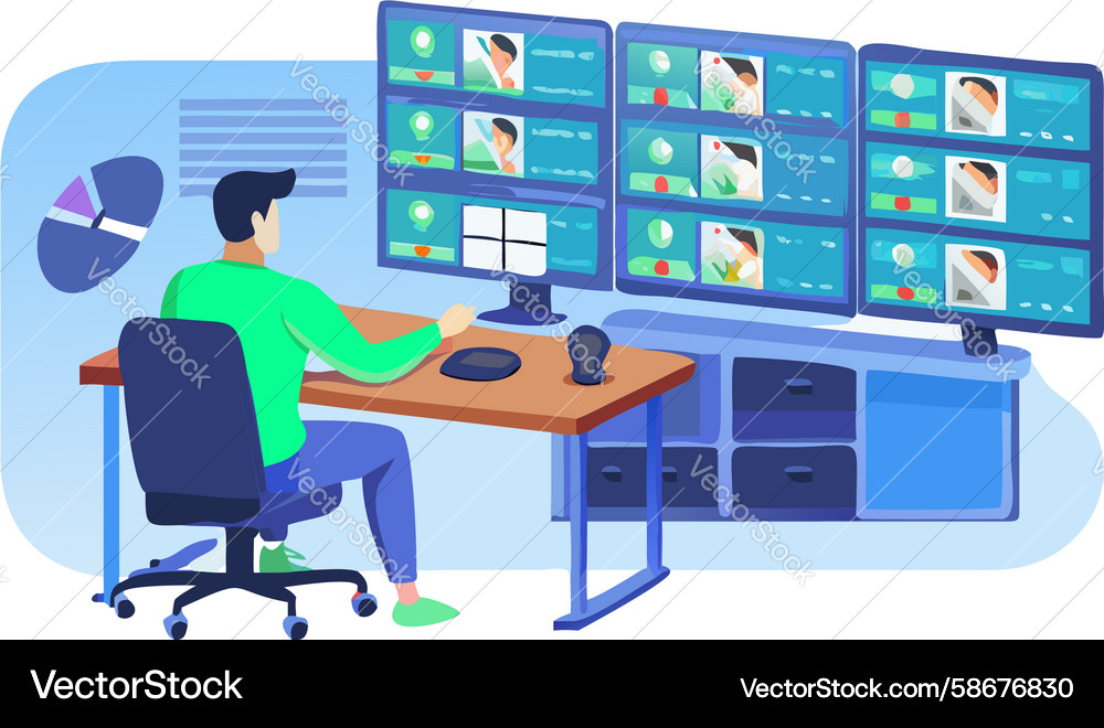 IT System Monitoring Dashboard Vector Image