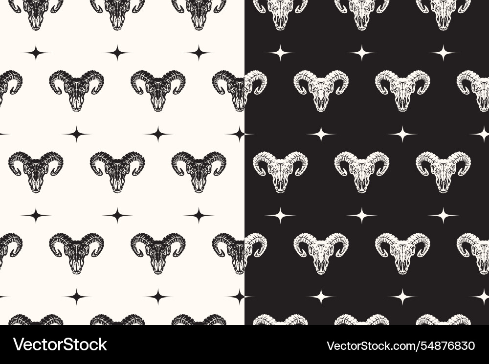 Old sheep skull bone seamless pattern background Old sheep skull bone seamless pattern background vector image