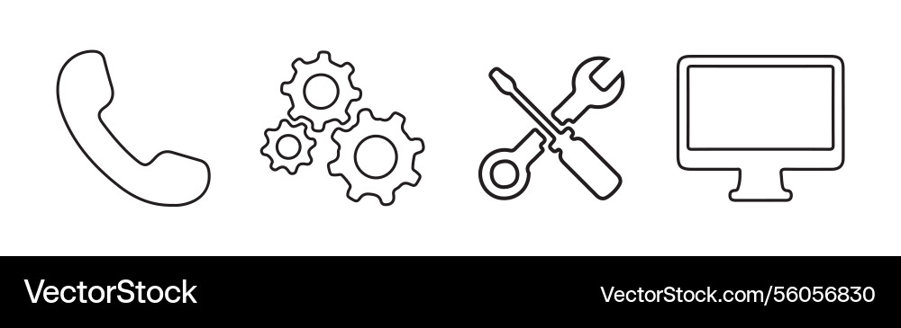 Phone setting computer line icon Vector Image