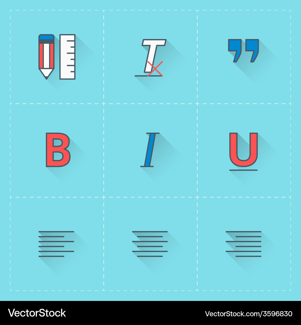 Text Formatting Icons - Flat Style Vector Image