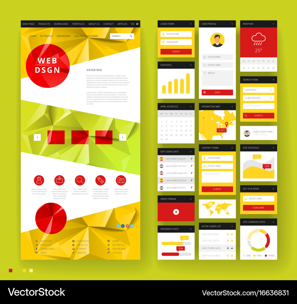 Abstract Website Template - Low Poly Vector Image