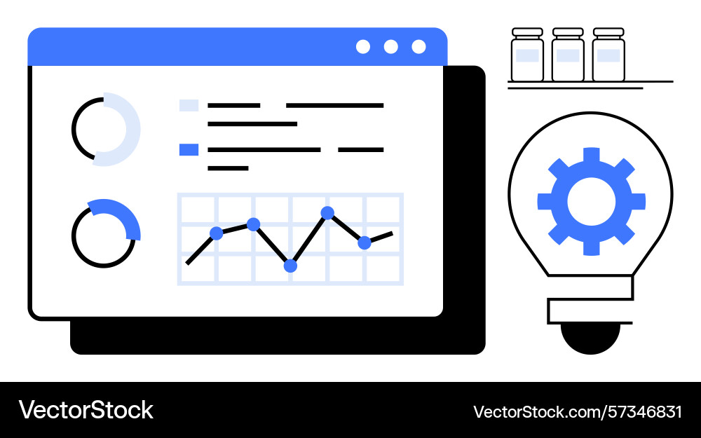 Data analytics dashboard with graphs charts Data analytics dashboard with graphs charts vector image