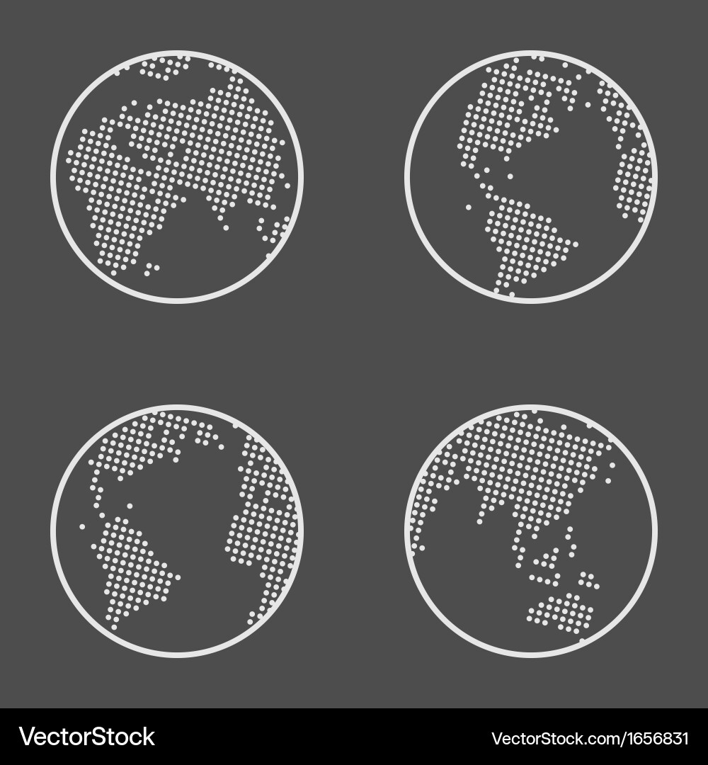 Earth Globe Icon Set - Minimalist vector image