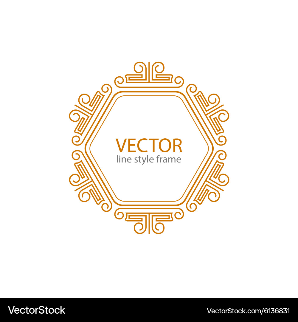 Geometric linear style frame - art deco Vector Image