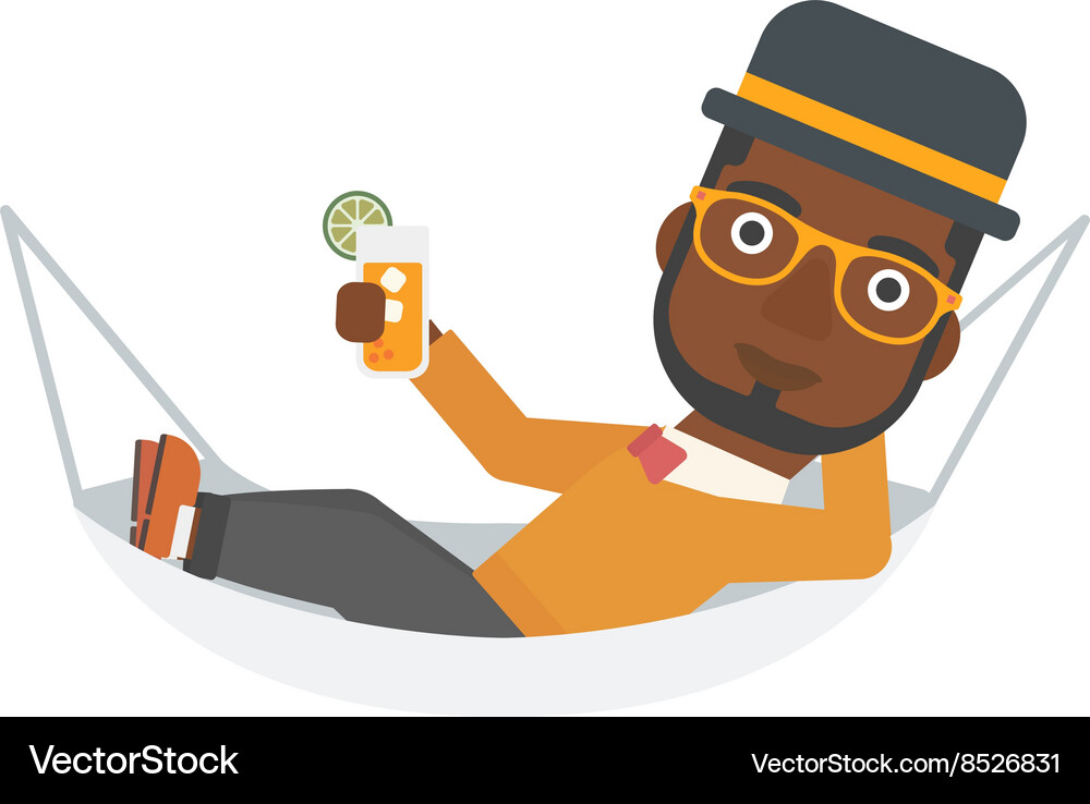 Man lying in a hammock Vector Image