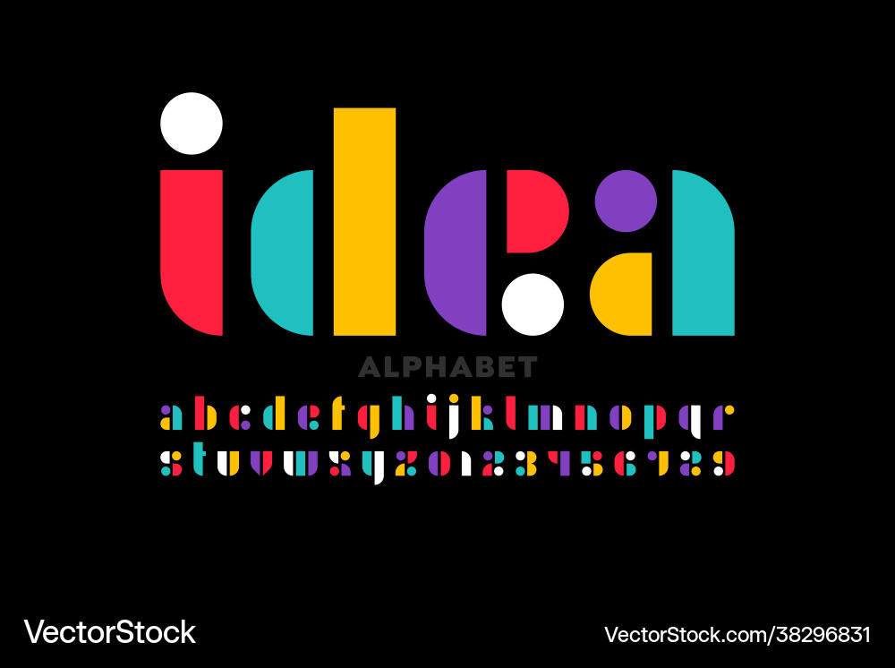 Modern Alphabet Block Font vector image