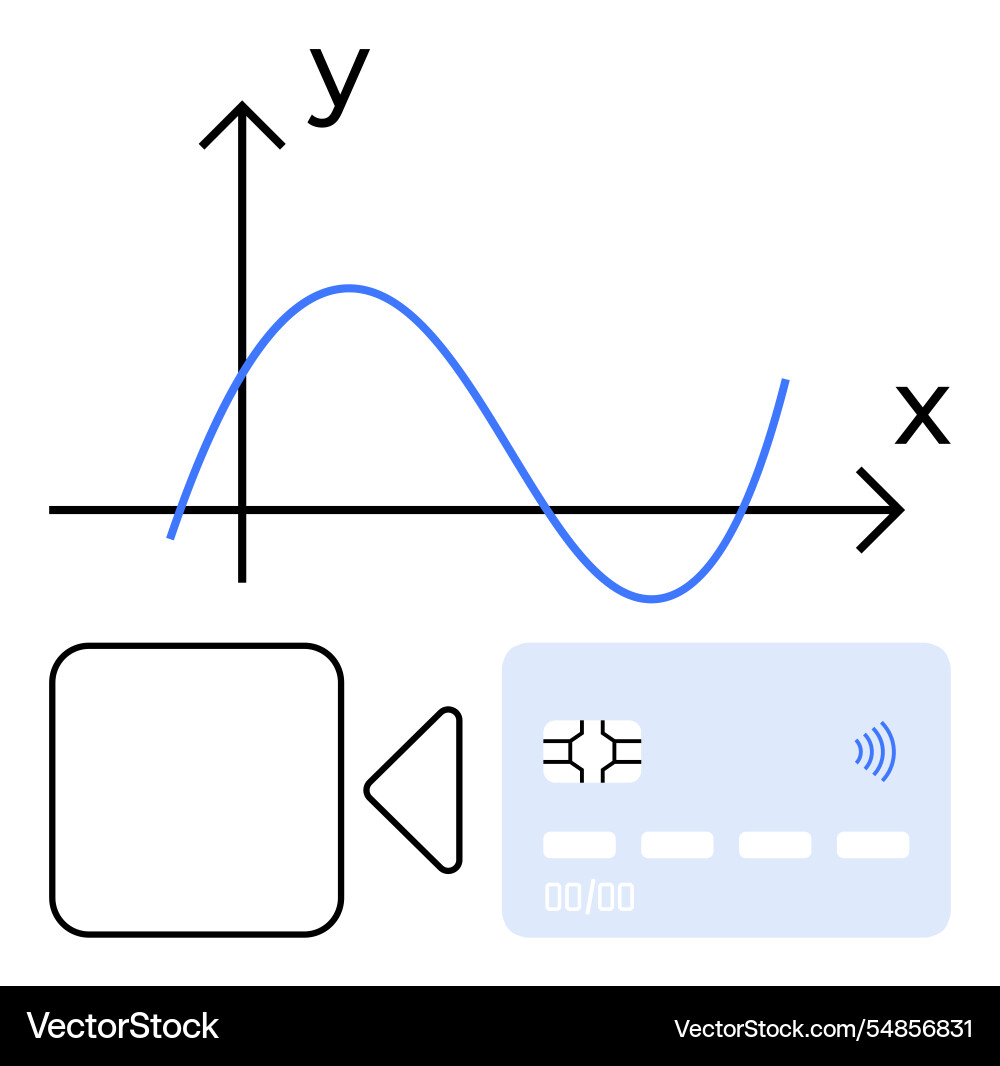 Payment technology concept with graph camera Payment technology concept with graph camera vector image