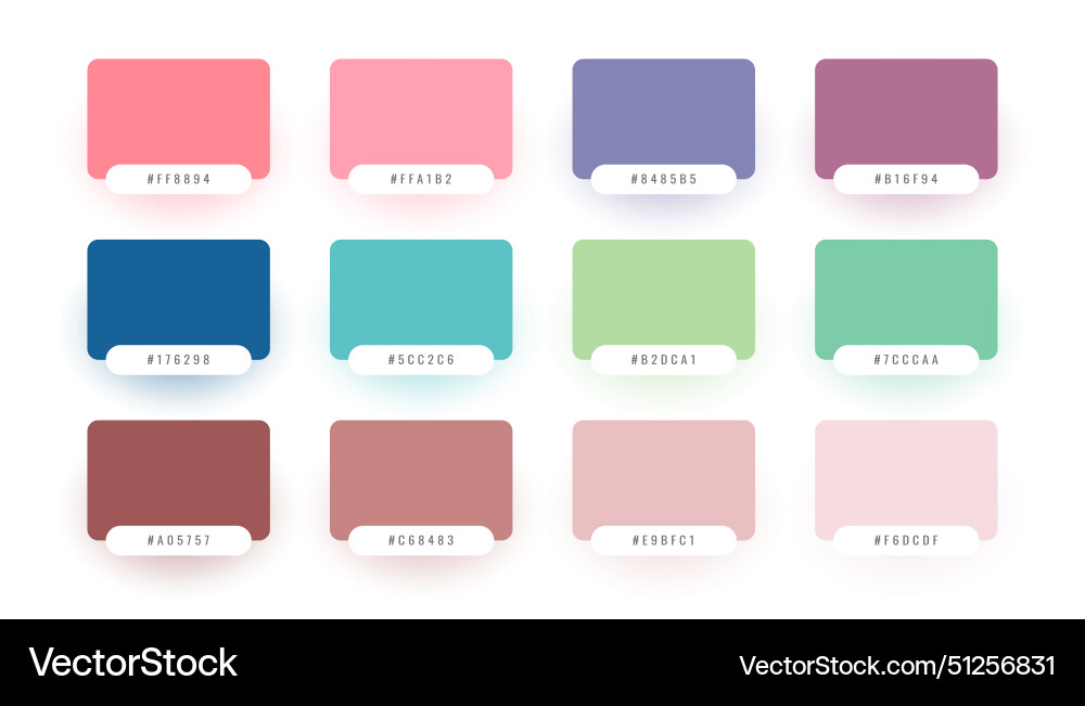 Set of abstract color palette banner for web Vector Image