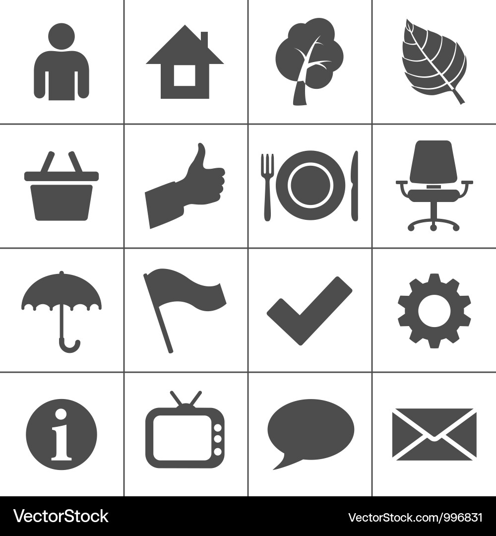 Simple Web Icons Set Vector Image