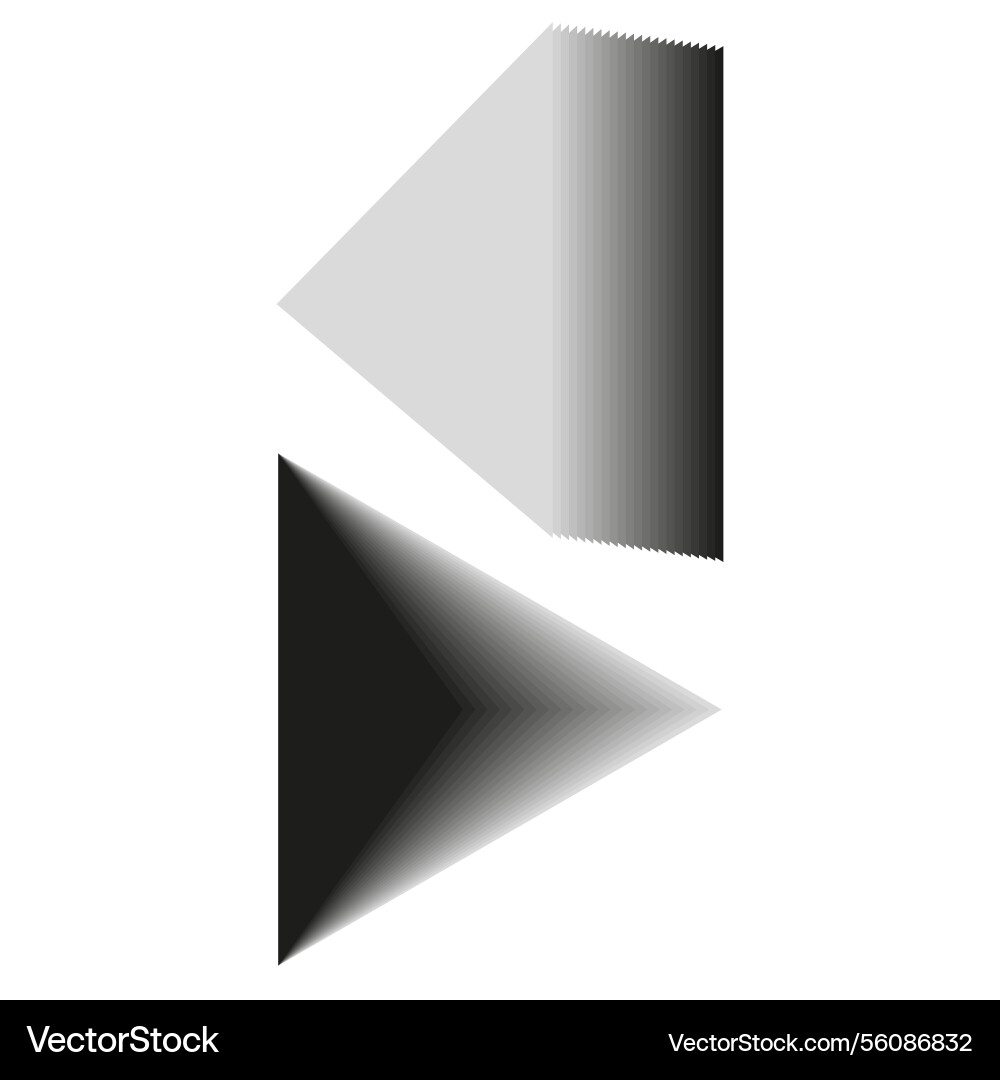 Arrow gradient symbol monochrome triangle shape Vector Image