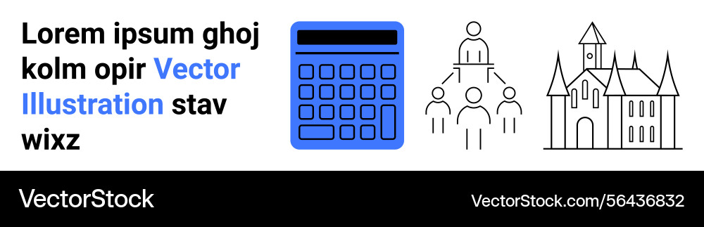 Calculator hierarchical networking diagram Calculator hierarchical networking diagram vector image