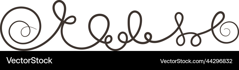 Calligraphic decorative element thin line swirl Vector Image