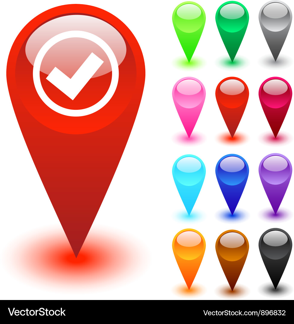 Checkmark Button Icons Vector Image