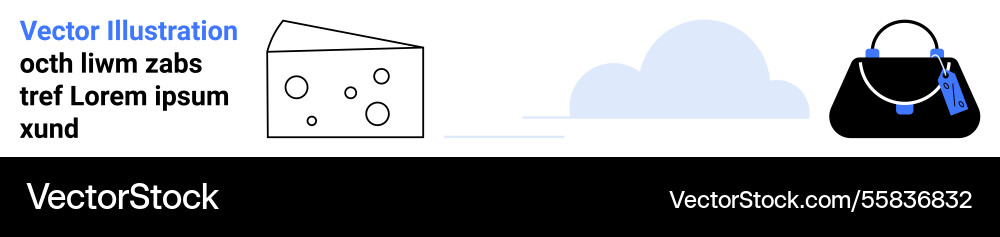 Cheese block sketch abstract cloud and elegant Vector Image